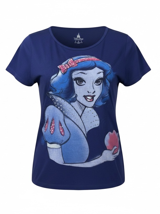 Disney Tops - Disney Snow White Graphic Tee Navy Blue Disney Princess Shirt Women’s Small EUC